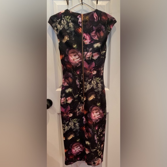 Ted Baker Floral Bodycon Dress TB Size 0 - Picture 4 of 4